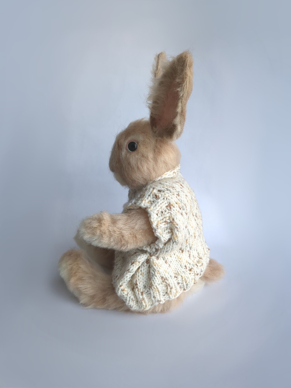 A handcrafted doll of Peetah the rabbit