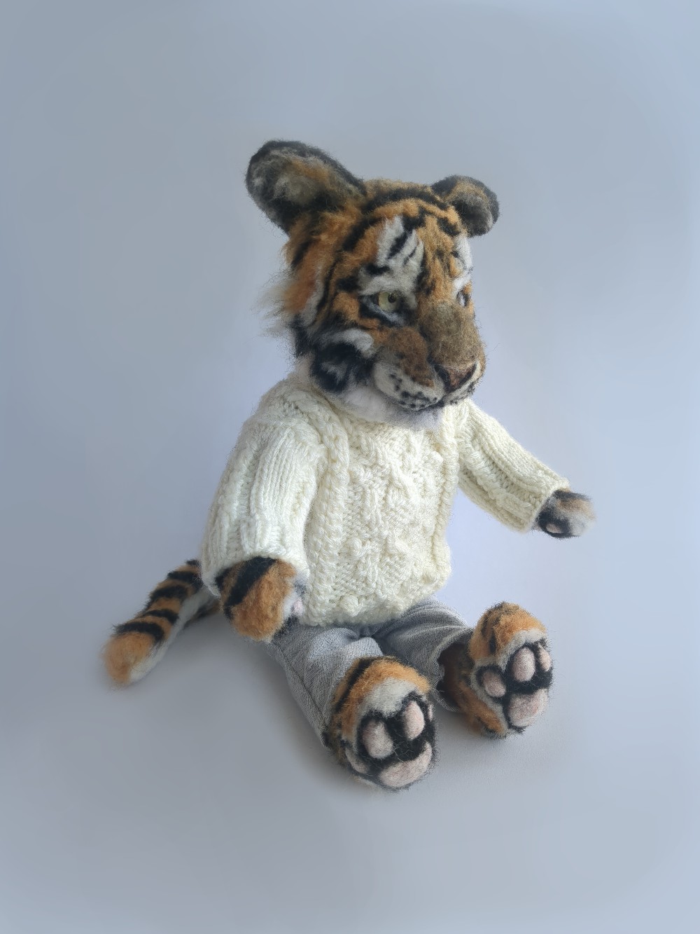 A handcrafted doll of Torachan the Siberian Tiger
