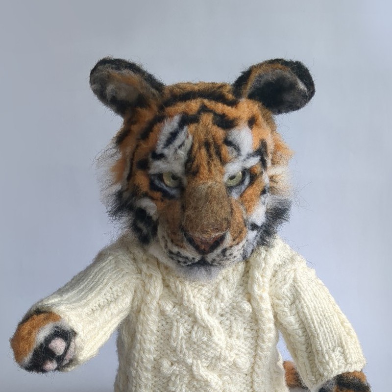 A handcrafted doll of Torachan the Siberian Tiger