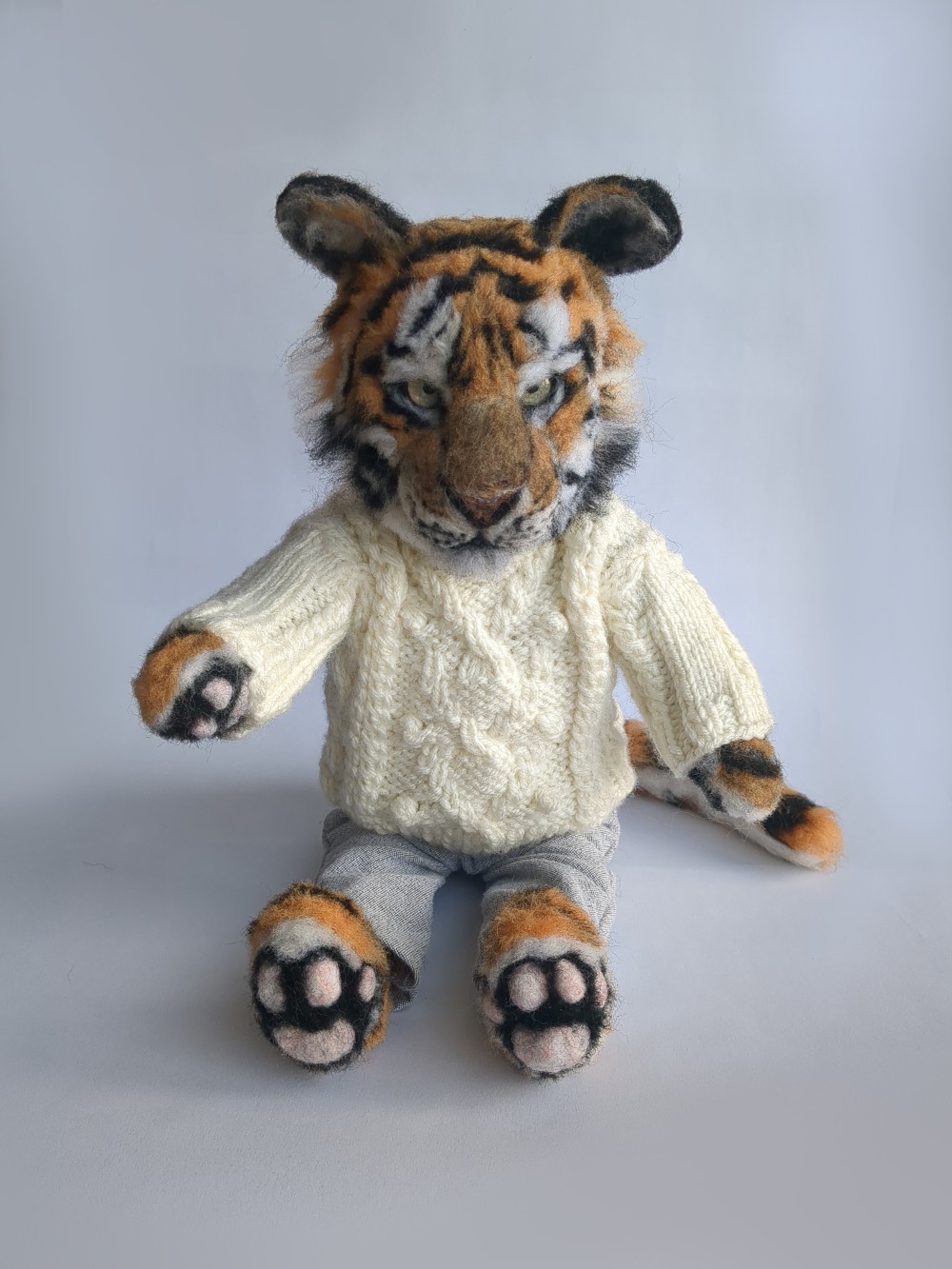A handcrafted doll of Torachan the Siberian Tiger